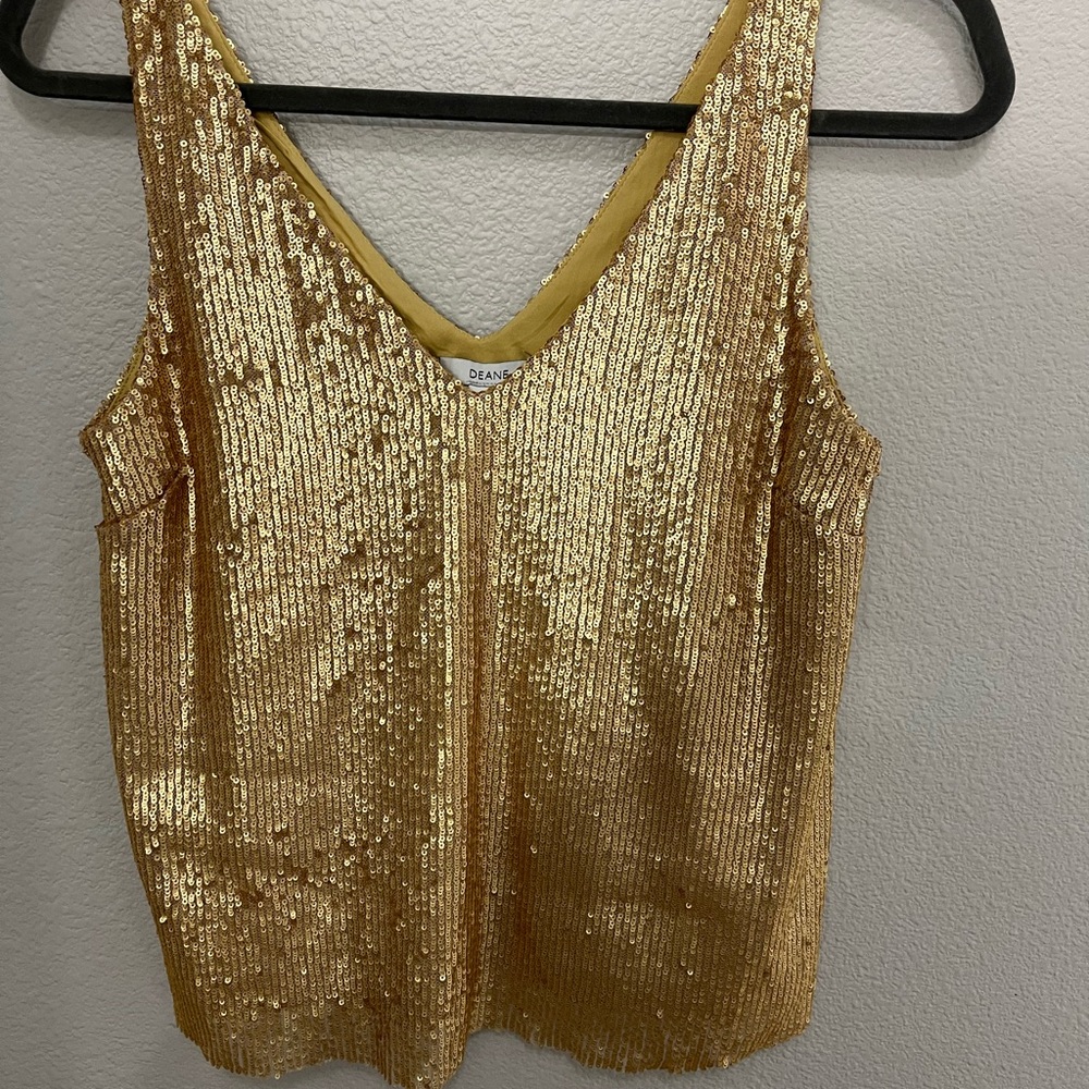 Gold Sequin Top Fully Lined